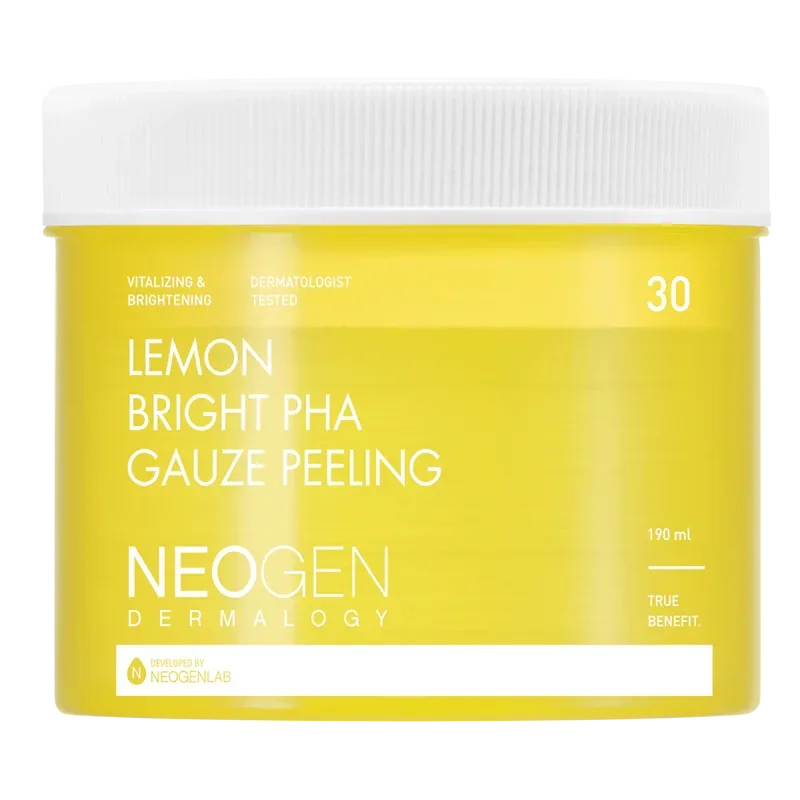 [NeoGen] DERMALOGY LEMON BRIGHT PHA GAUZE PEELING 190ML (30 PADS)