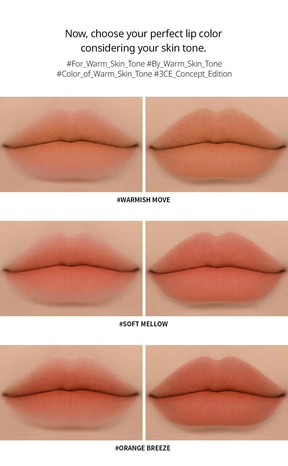 [3CE] SOFT MATTE LIPSTICK #WARMISH MOVE
