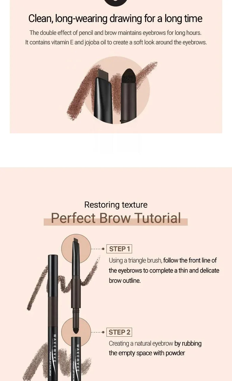 [WAKEMAKE] Powder Jet Dual Brow 0.75g - #05 Dark Brown