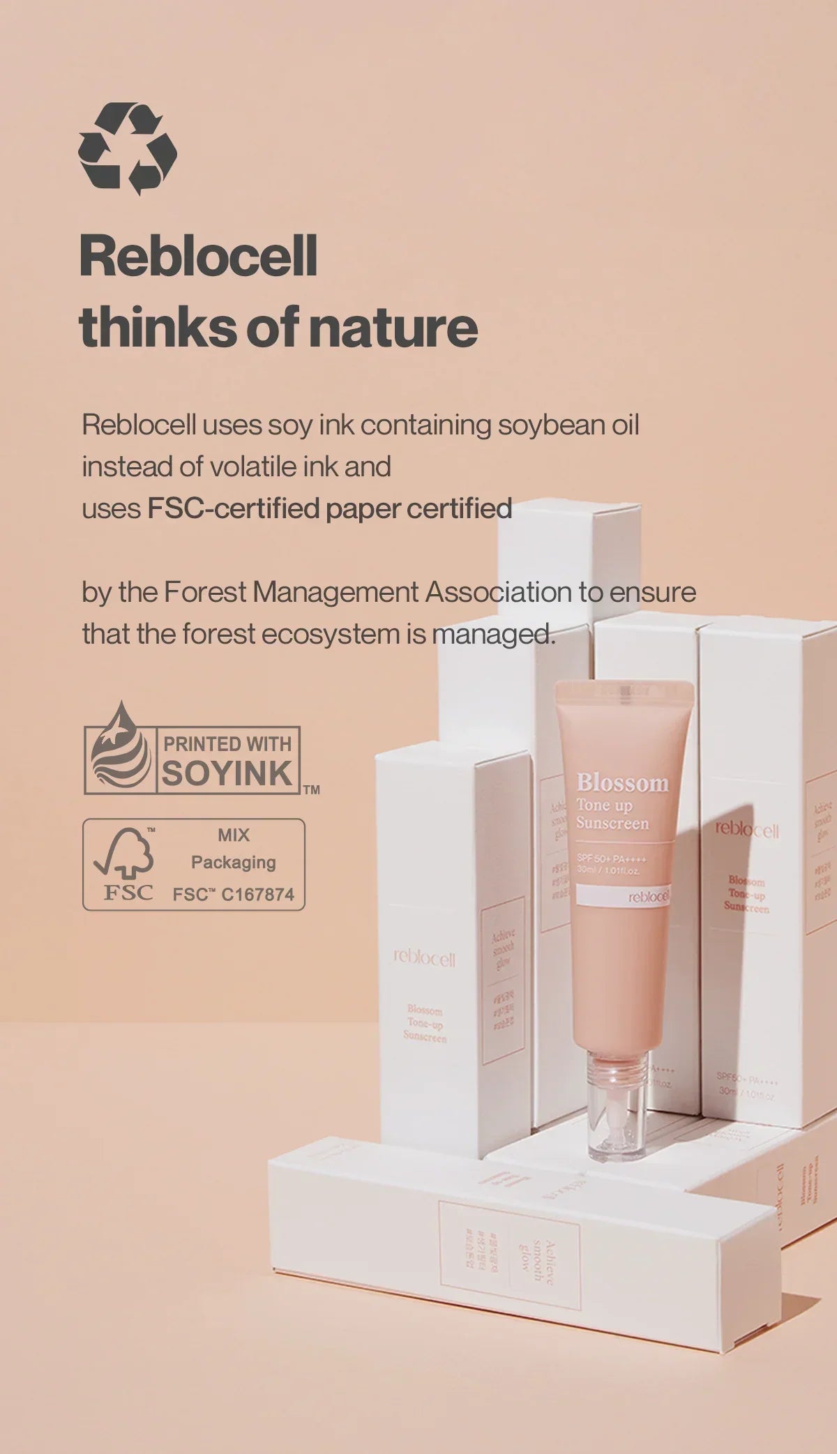 [Reblocell] Blossom Tone up Sunscreen SPF 50+ PA++++ 30ml