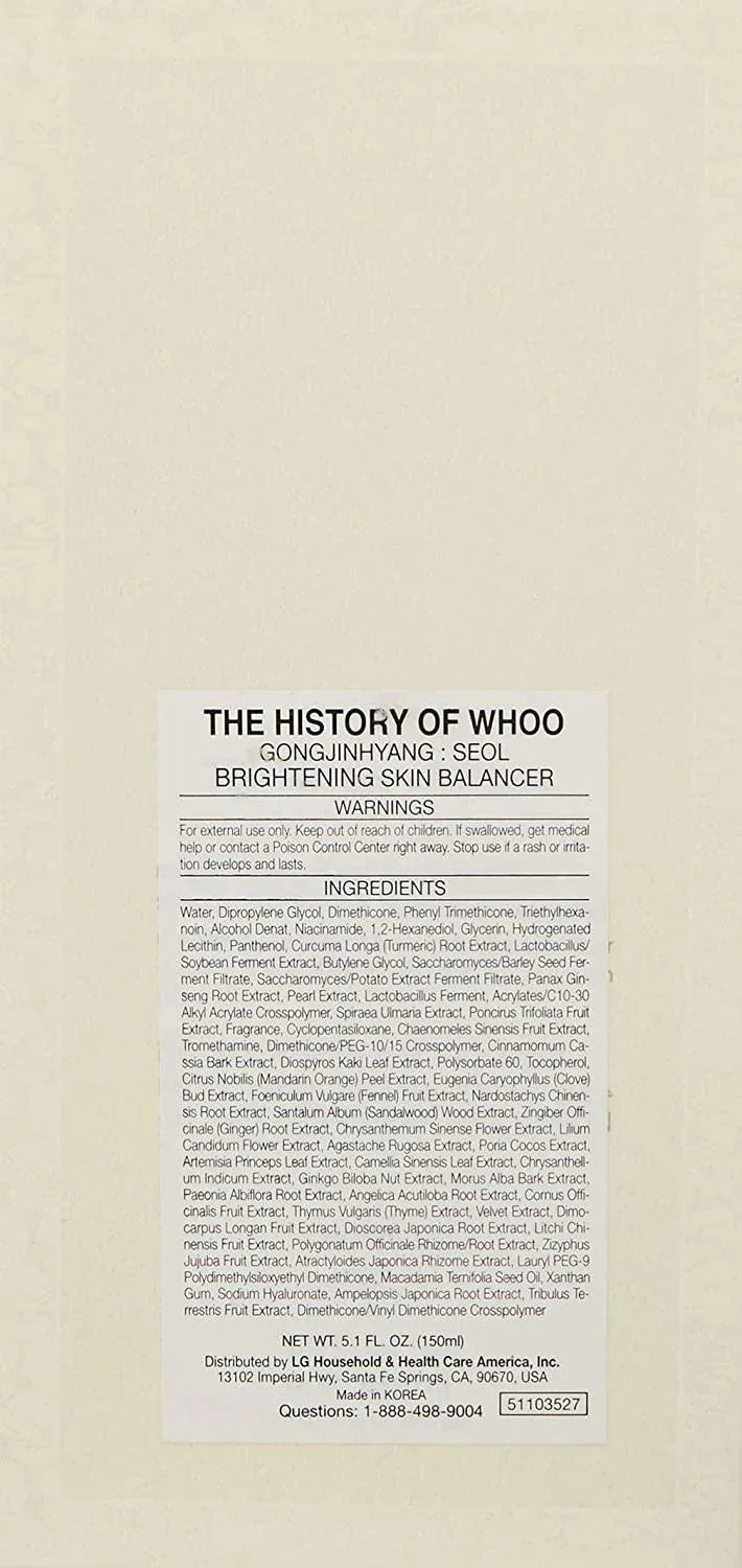 [TheHistoryOfWhoo] Gongjinhyang Radiant White Balancer 150ml