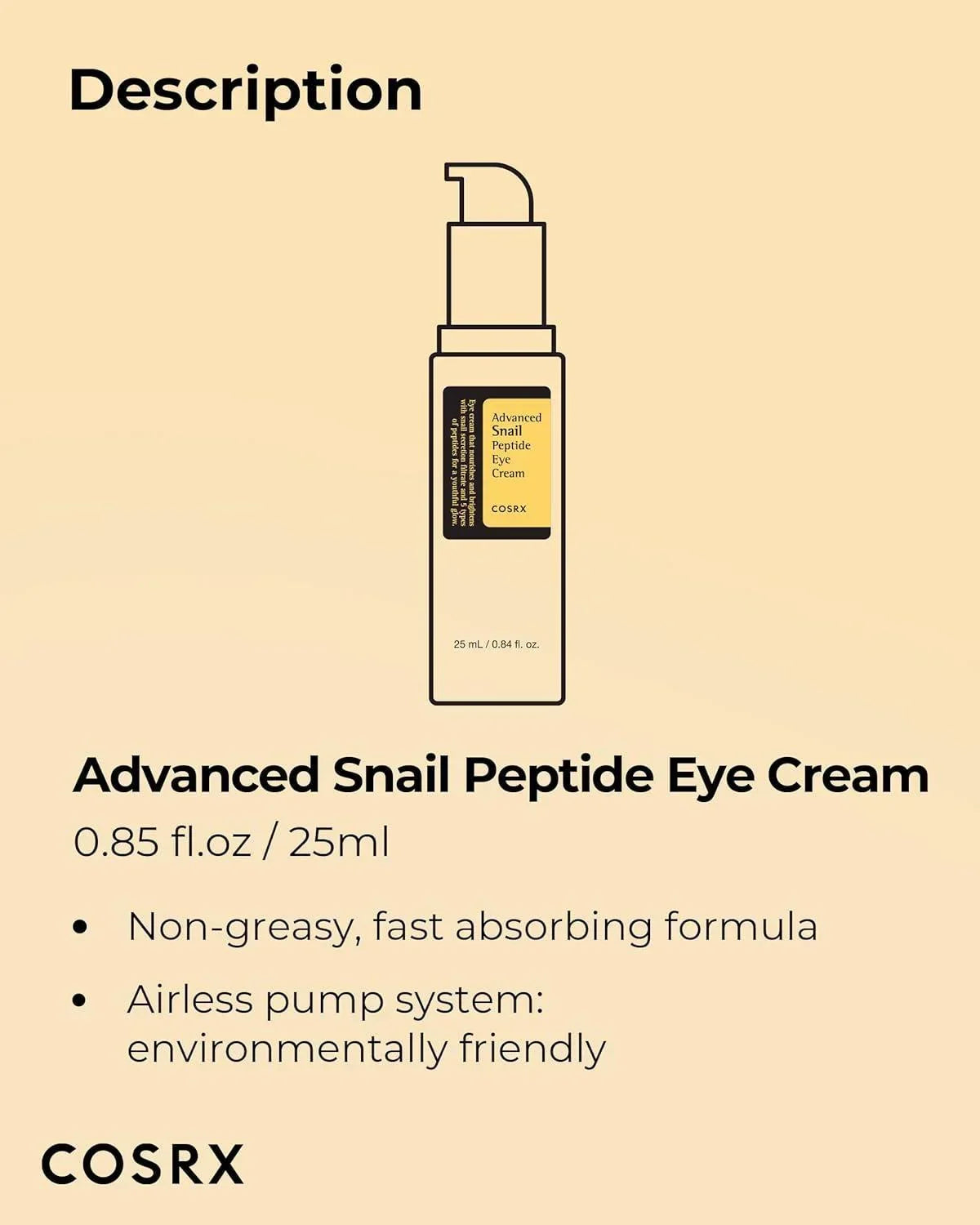 [Cosrx] Advanced Snail Peptide Eye Cream 25ml