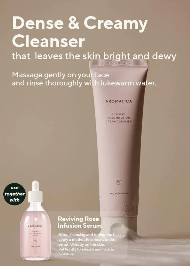 [Aromatica] Reviving Rose Infusion Cream Cleanser 145g