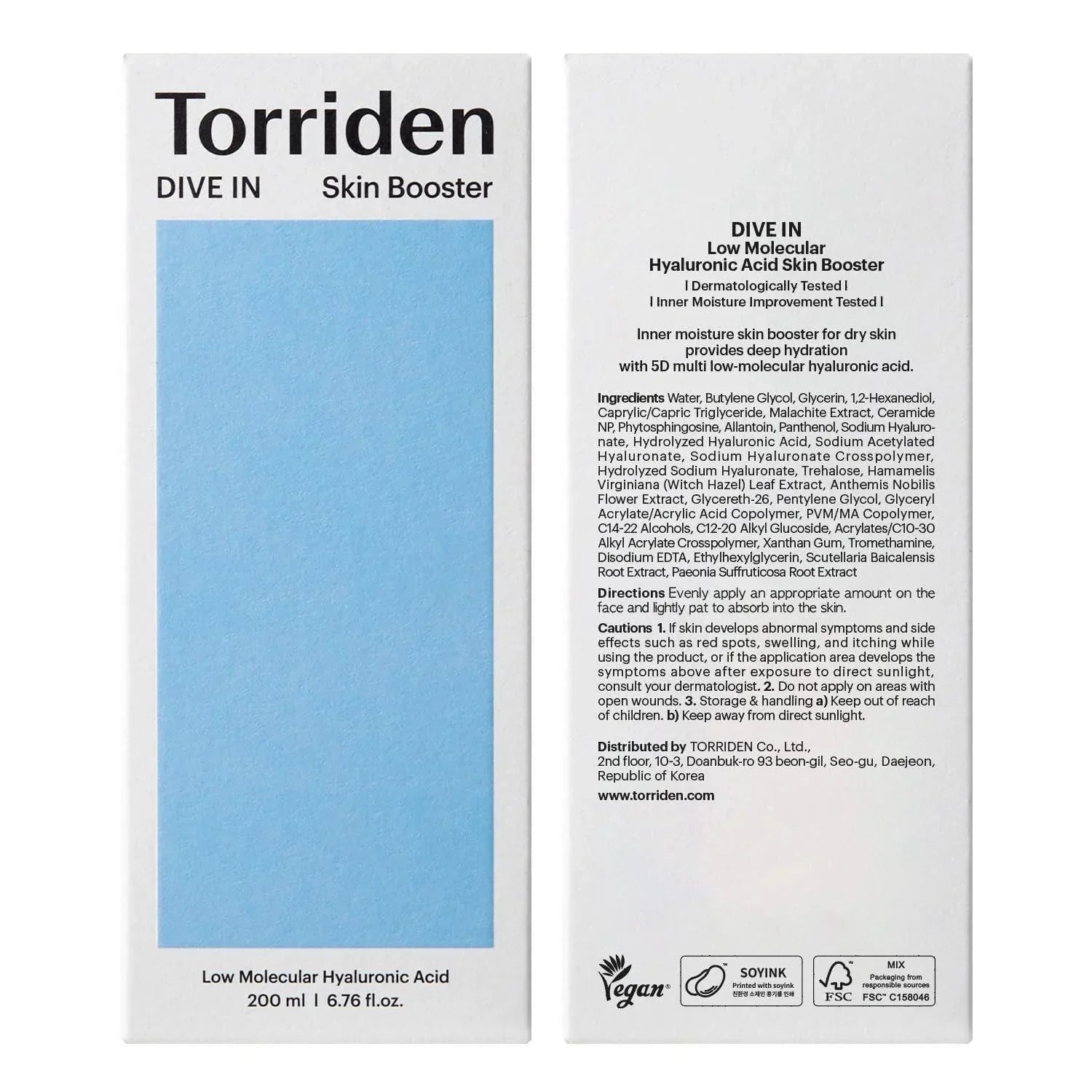 [Torriden] DIVE IN Low Molecular Hyaluronic Acid Toner 300ml