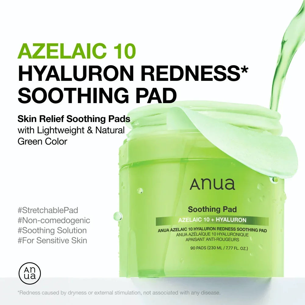 [Anua] Azelaic 10 Hyaluron Redness Soothing Pad 230ml 90ea