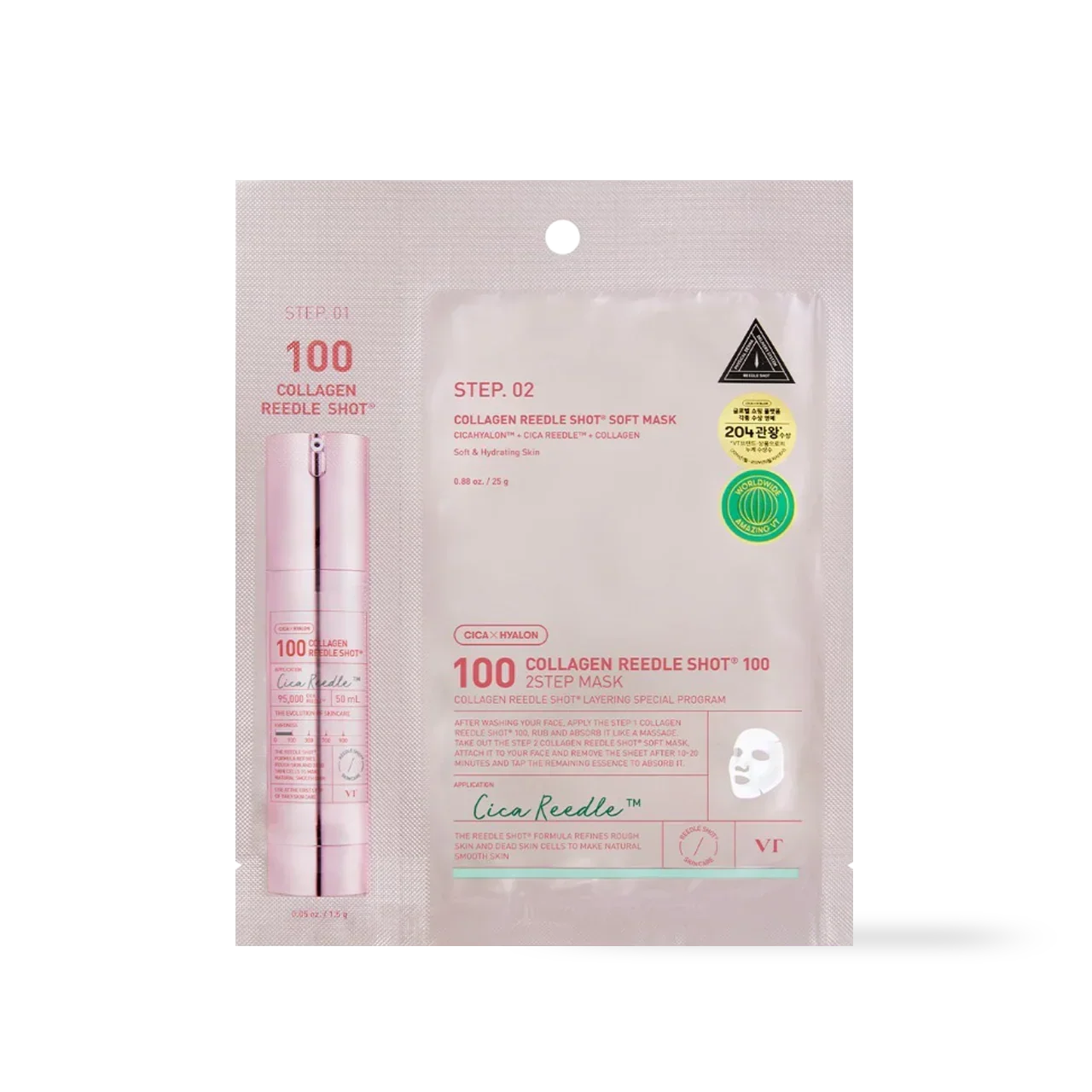 [VT Cosmetics] COLLAGEN Reedles Shot 100hL 2 STEP MASK