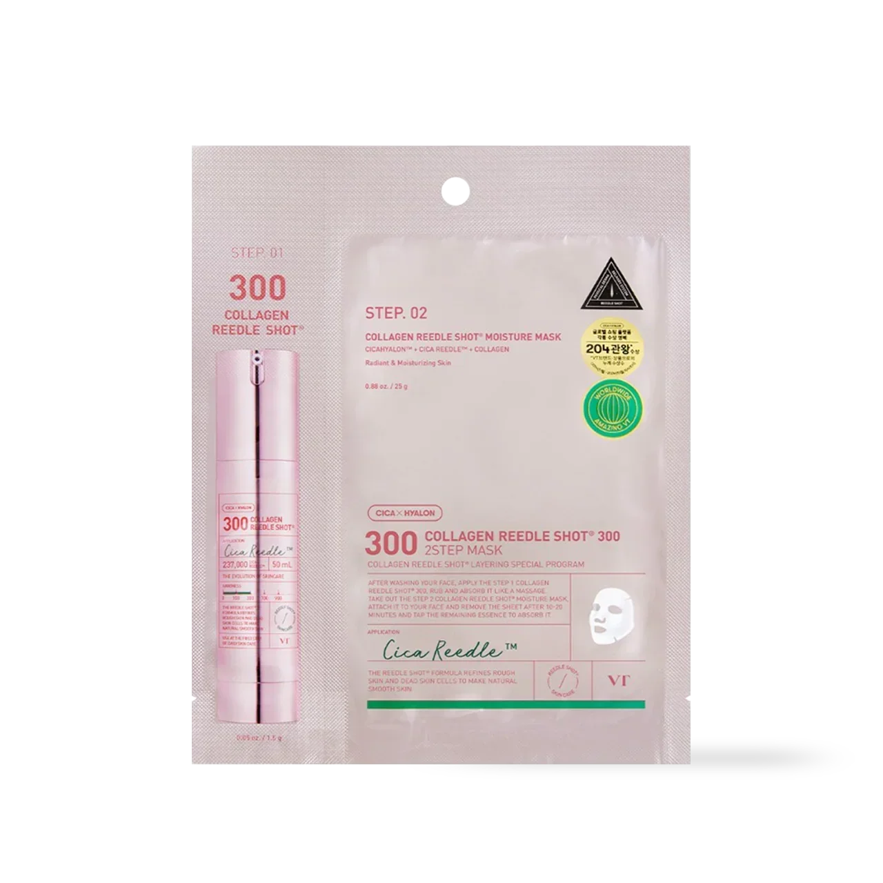 [VT Cosmetics] COLLAGEN Reedles Shot 300hL 2 STEP MASK