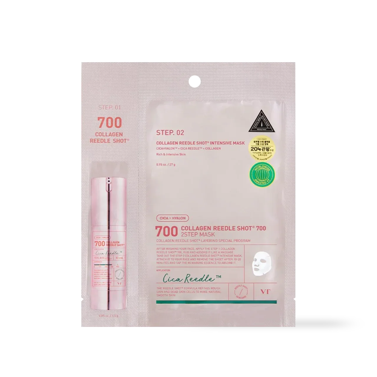 [VT Cosmetics] COLLAGEN Reedles Shot 700hL 2 STEP MASK