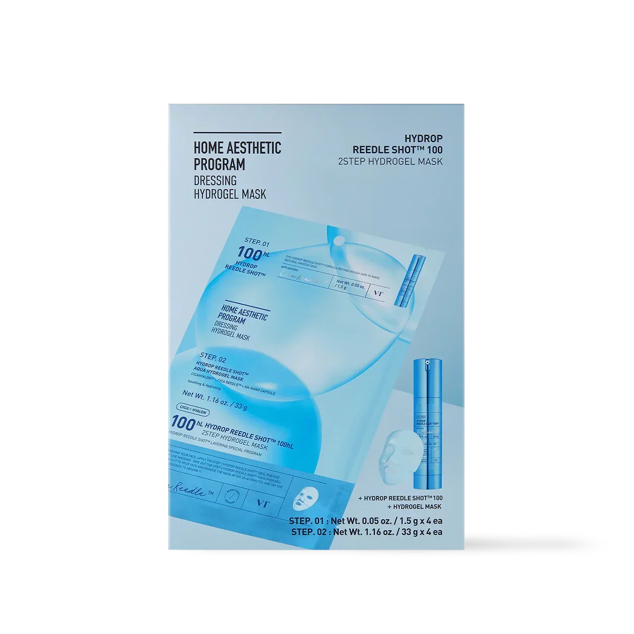 [VT Cosmetics] HYDROP Reedle Shot 100hl 2STEP Hydrogel Mask 4ea