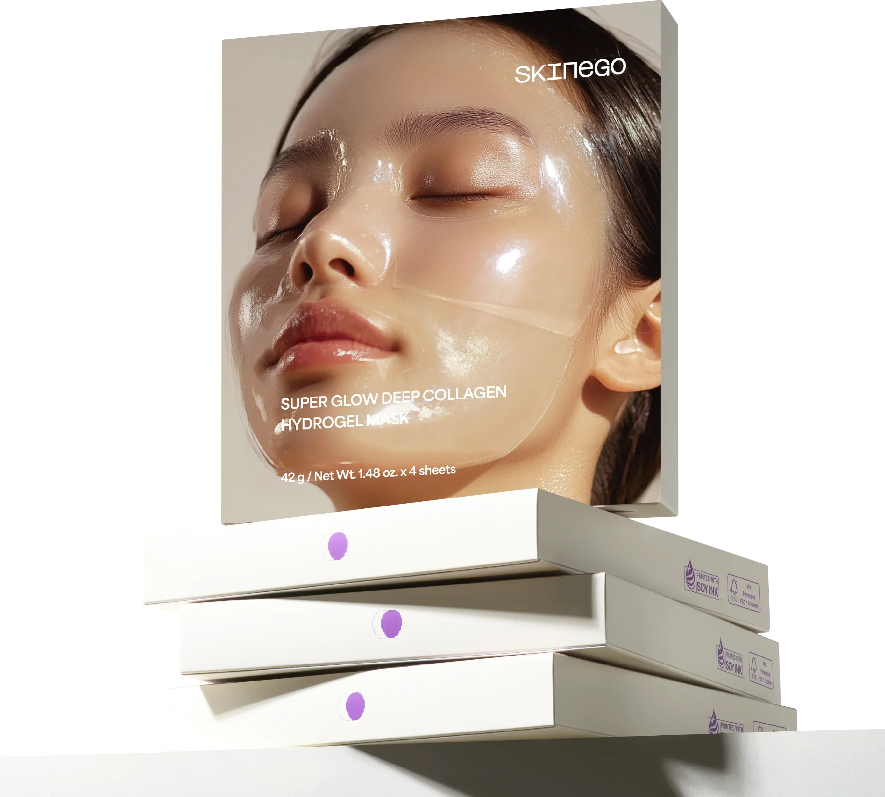 [Skinego] Super Glow Deep Collagen Hydrogel Mask 4ea