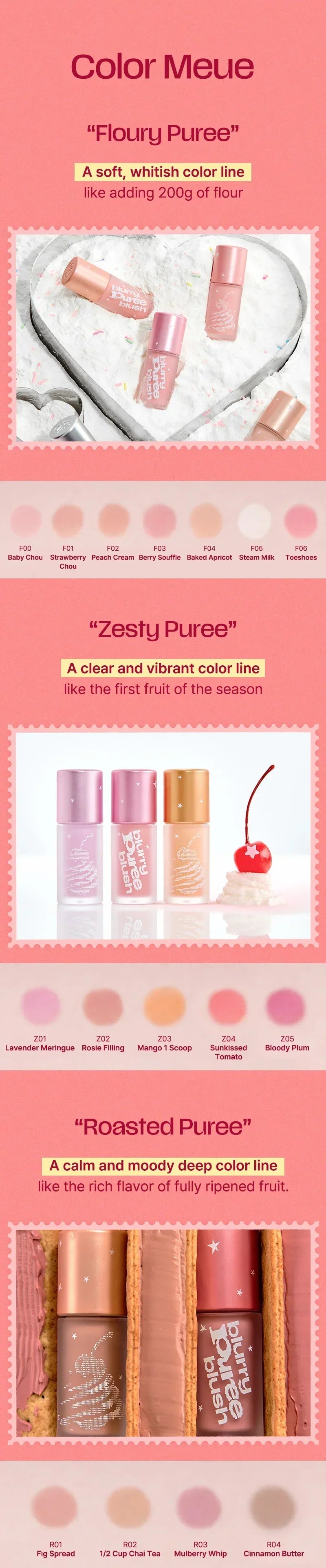[Tiptoe] Blurry Puree Blush 5g - 16 Colors