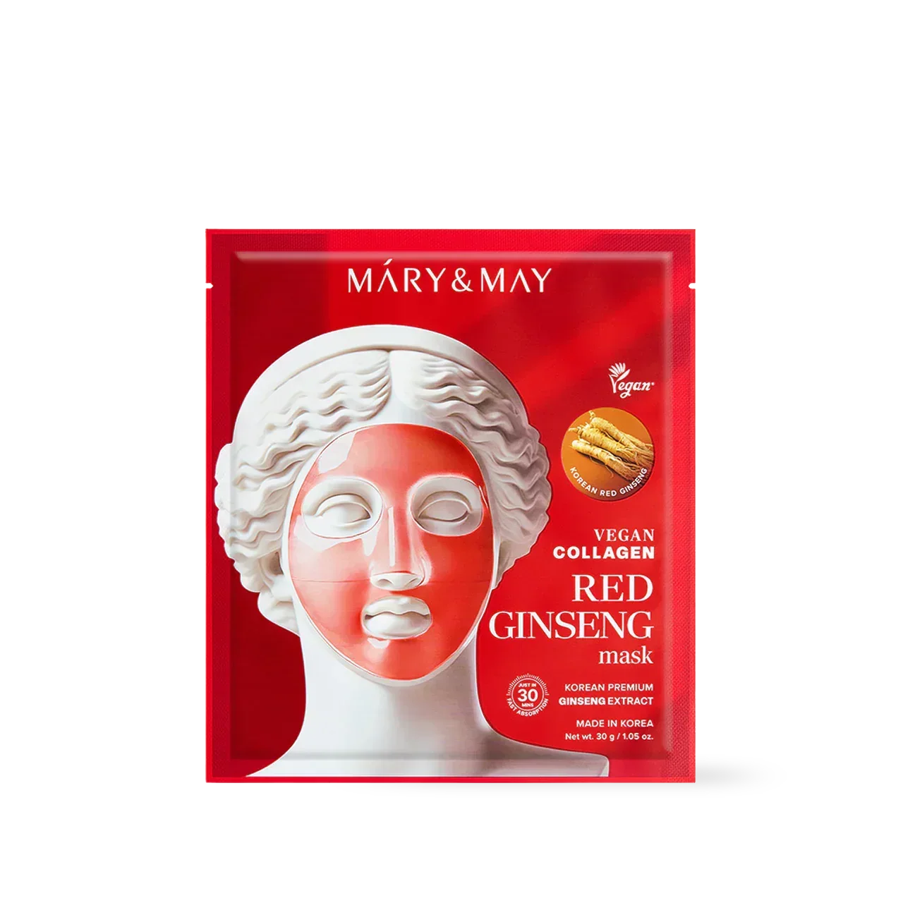 [Mary&May] Vegan Collagen Red Ginseng Mask (30g x4)