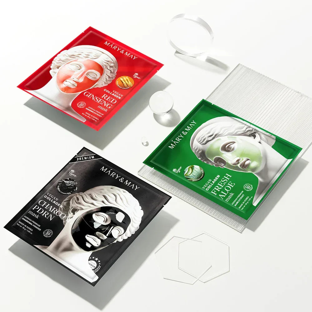 [Mary&May] Vegan Collagen Charcoal PDRN Mask (30g x4)