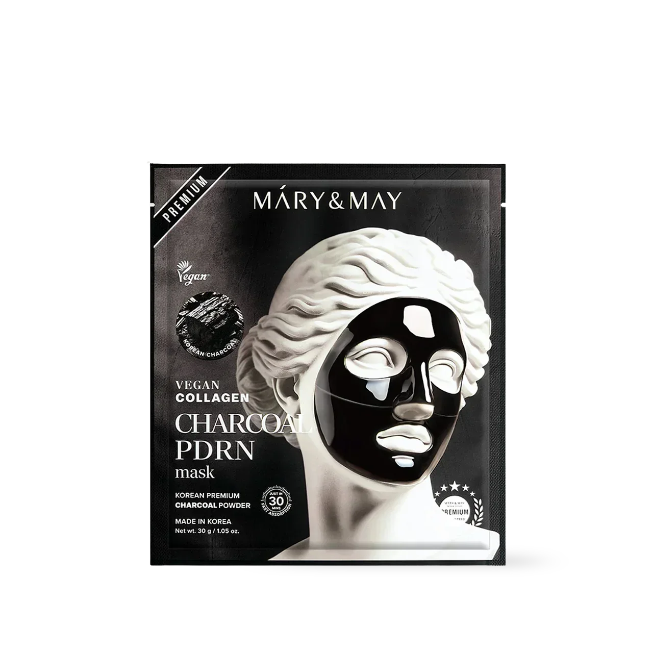 [Mary&May] Vegan Collagen Charcoal PDRN Mask (30g x4)