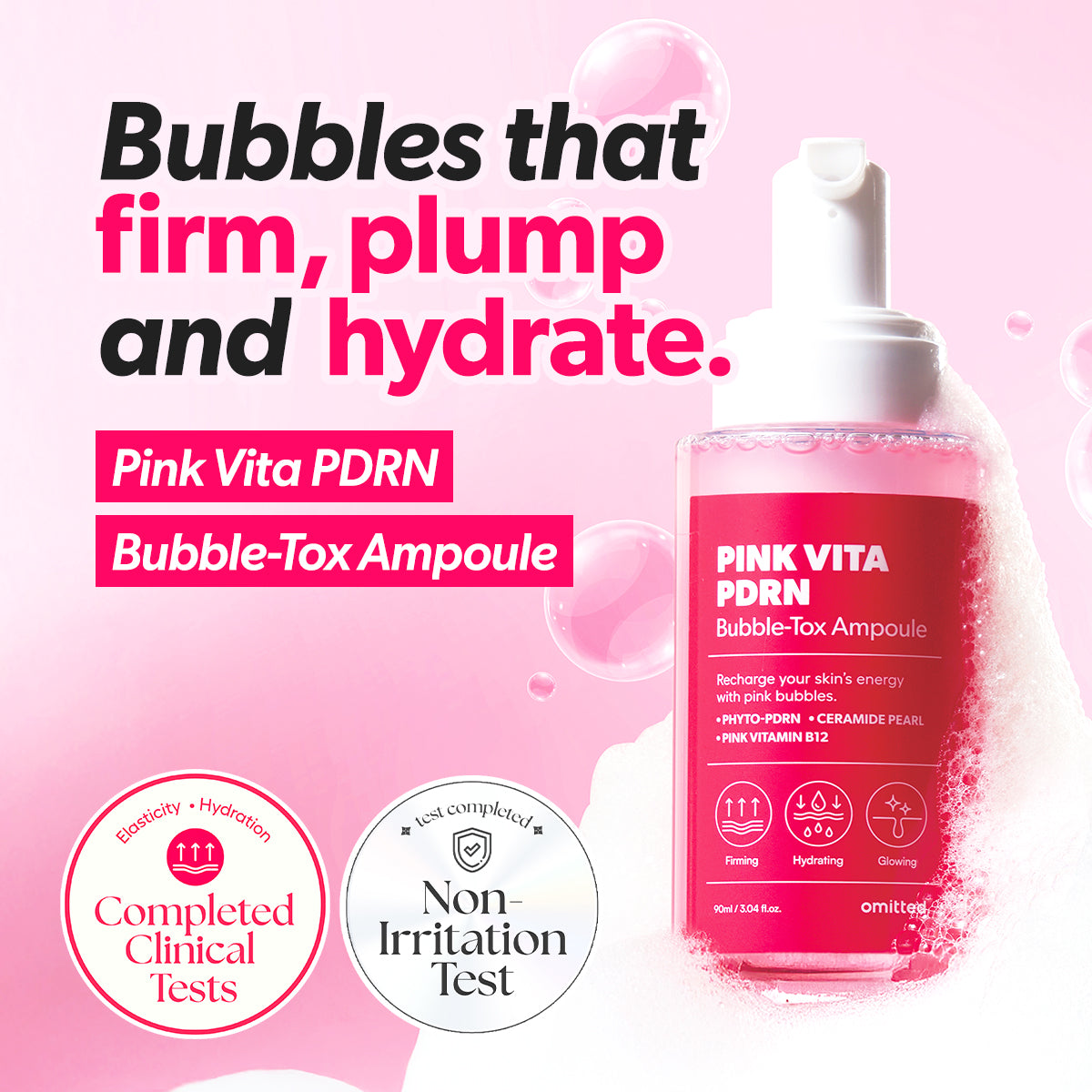 [Omitted] Pink Vita PDRN Bubble-Tox Ampoule 90ml