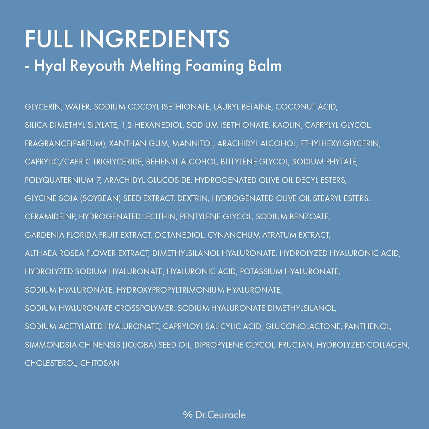 [Dr.Ceuracle] Hyal Reyouth Melting Foaming Balm 100ml