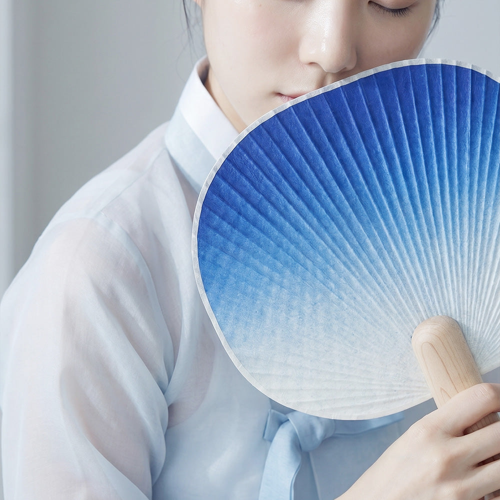 [PyunkangYul] Indigo Hanji Round Fan