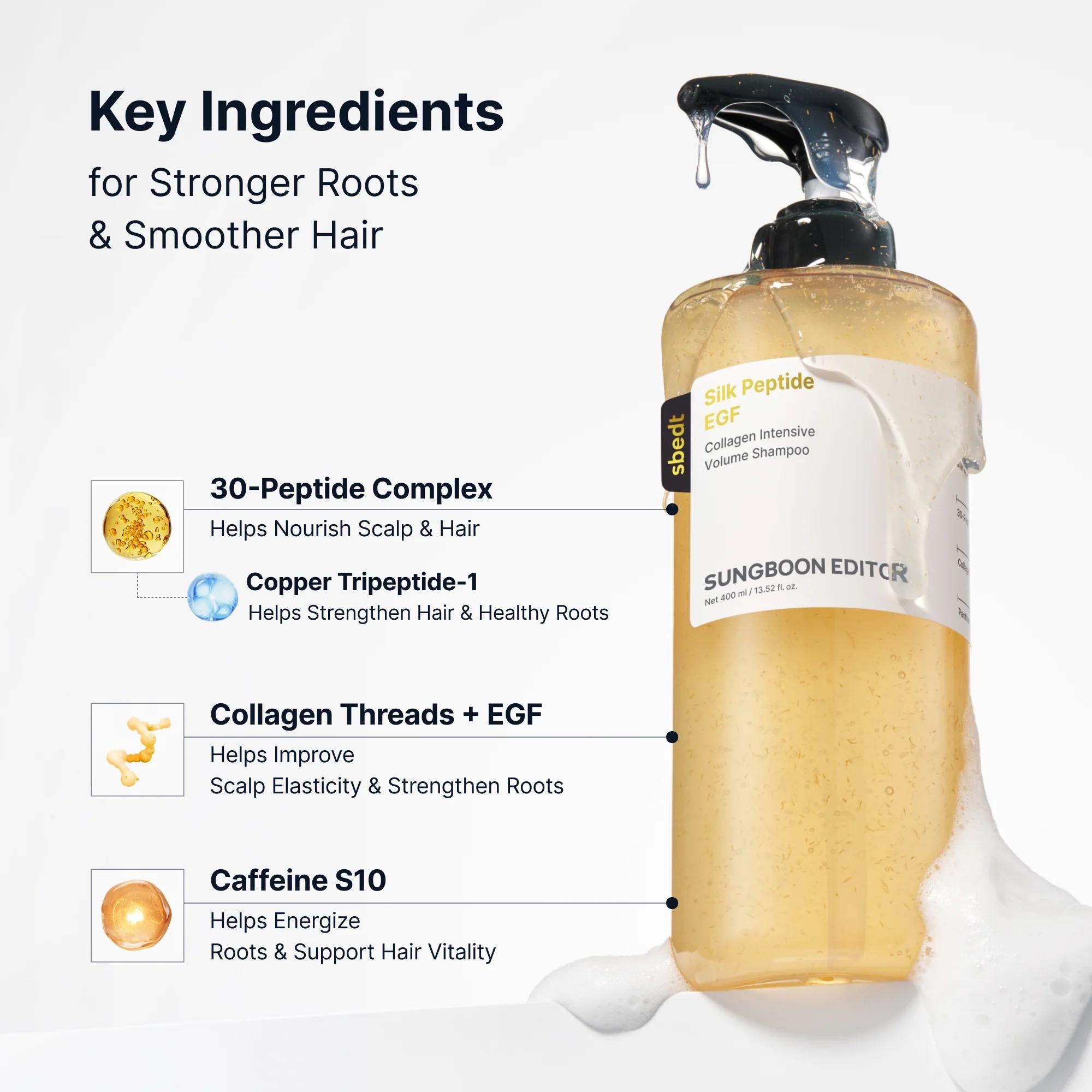 [SUNGBOON EDITOR] Silk Peptide EGF Collagen Intensive Volume Shampoo 400ml