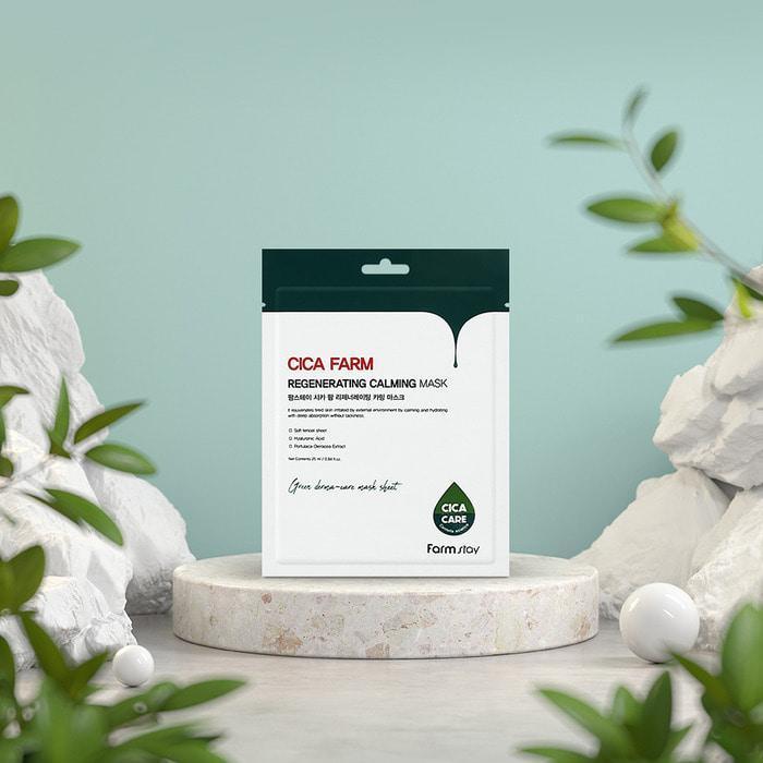 [Farmstay] Cica Farm Regenerating Calming Mask 25ml*10pcs - KBeauti