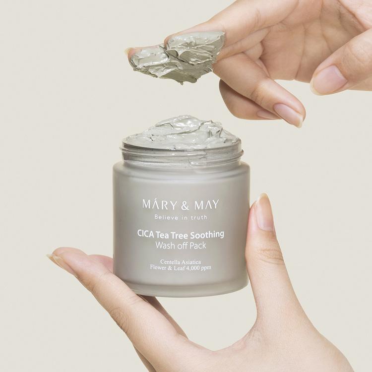 [MARY&MAY] Cica Tea Tree Soothing Vegan Wash Off Mask Pack 125g - KBeauti