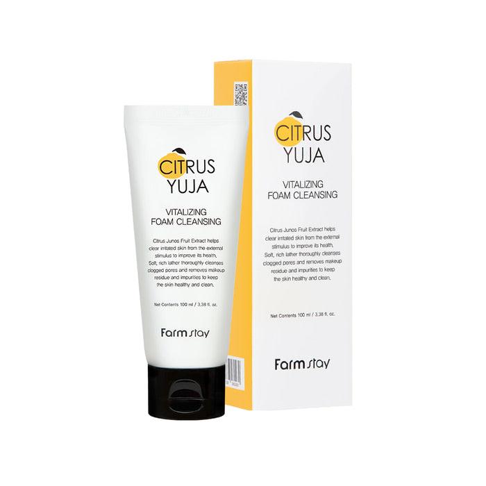 [Farmstay] Citrus Yuja Vitalizing Foam Cleansing 100ml - KBeauti