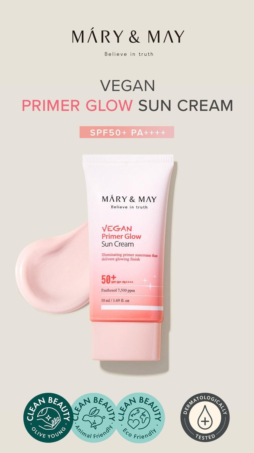 [MARY&MAY] Vegan Primer Glow Sun Cream SPF50+ PA++++ 50ml - KBeauti