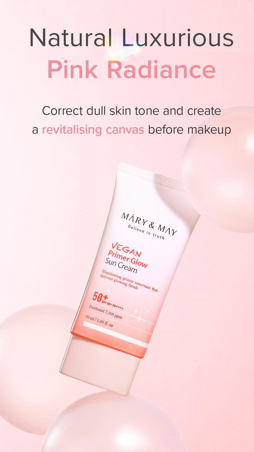 [MARY&MAY] Vegan Primer Glow Sun Cream SPF50+ PA++++ 50ml - KBeauti