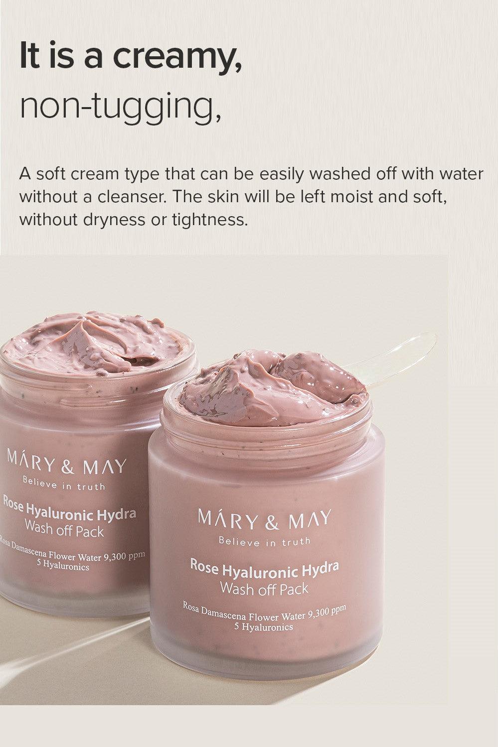 [MARY&MAY] Rose Hyaluronic Hydra Wash Off Pack 125g - KBeauti