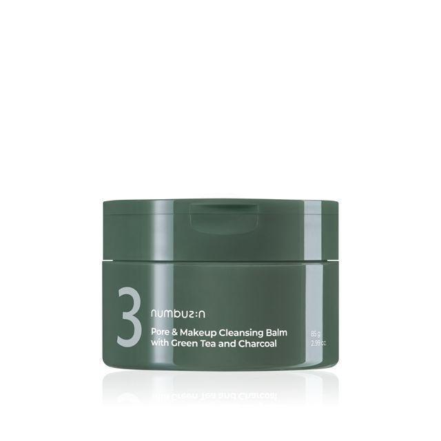 [Numbuzin] No.3 Pore & Makeup Cleansing Balm With Green Tea And Charcoal 85g - KBeauti